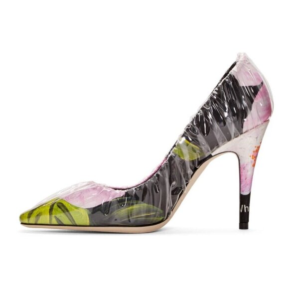 Off-White Jimmy Choo Floral Anne Heels - Size 39 - New in Box - MSRP $1180 - Picture 3 of 6